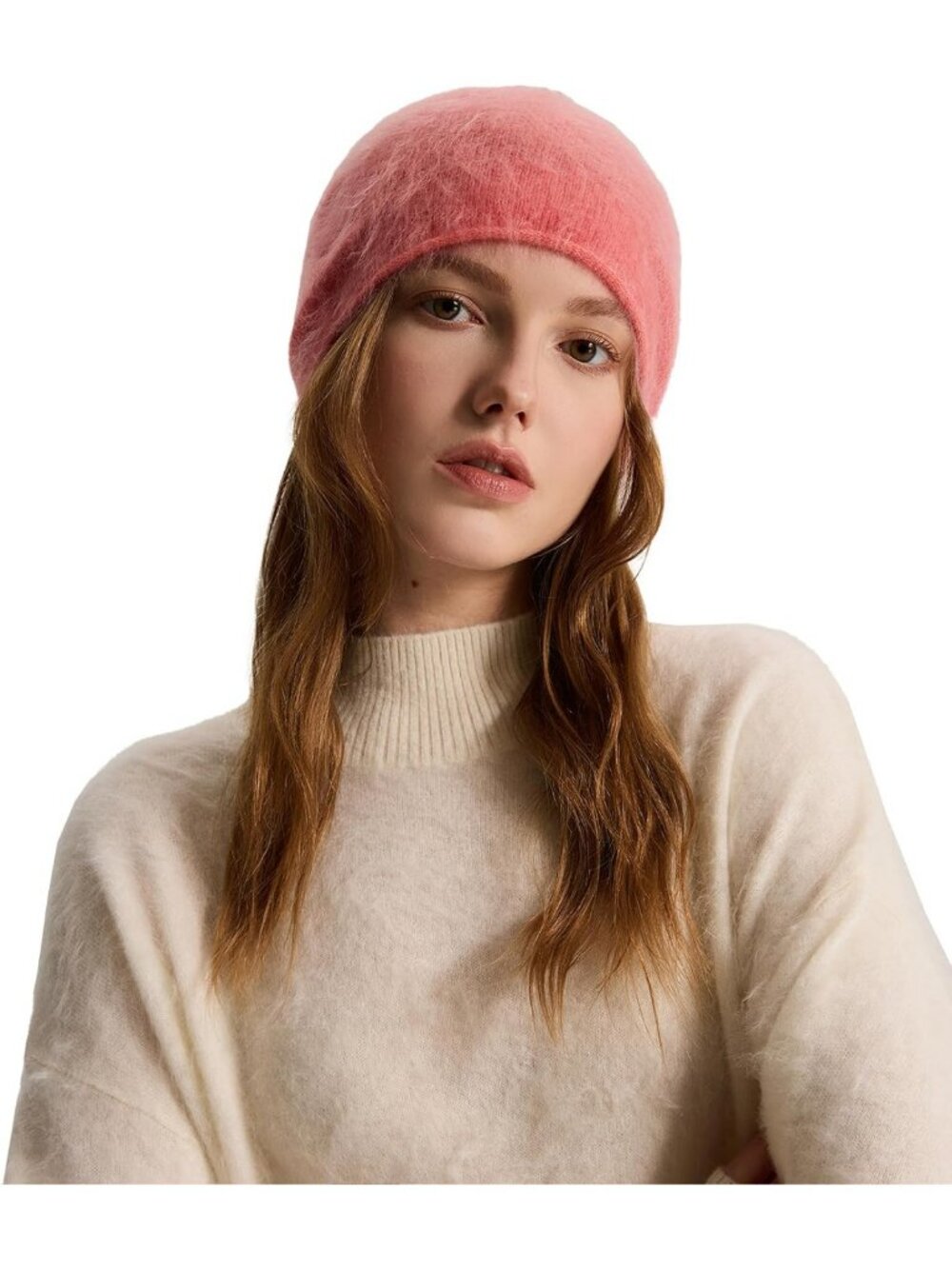 Cozy Women's 100% Pure Cashmere Beanie - Warm Soft Knitted Winter Hat